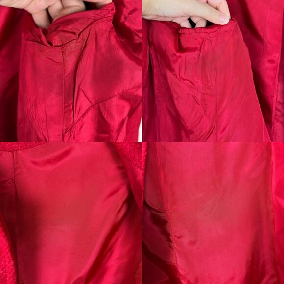Vintage 70s Pendleton Red Wool Blazer Jacket Med 16 Preppy Retro Holiday - Picture 5 of 9